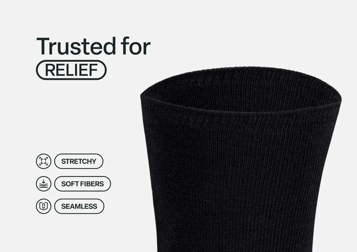 Casual/Dress Diabetic Socks - Black