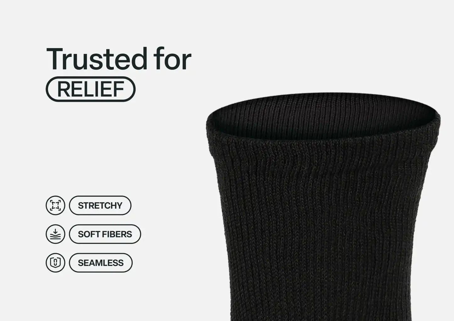 Extra Roomy Socks (Thick) - Charcoal